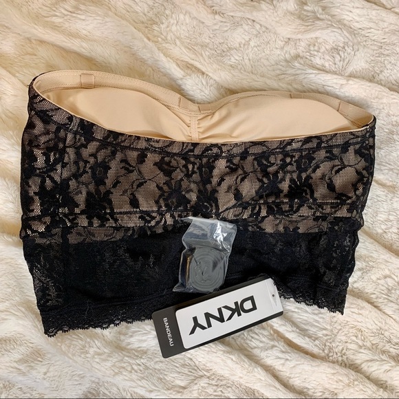 DKNY Black Lace Strapless Multi-Way Bandeau Bra - Picture 3 of 9